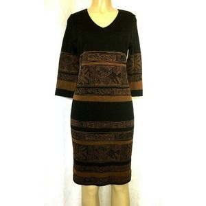 Peruvian Connection Sweater Dress Sheath Knit Pima